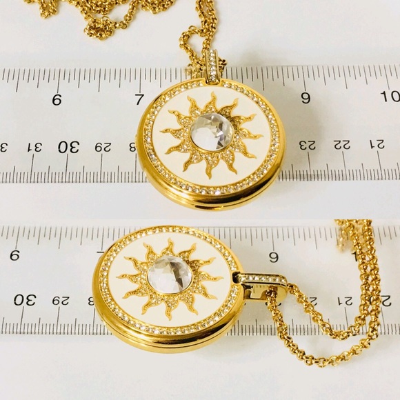 Wintex Milano Enamel Crystal Quartz Necklace Watch - Picture 7 of 8